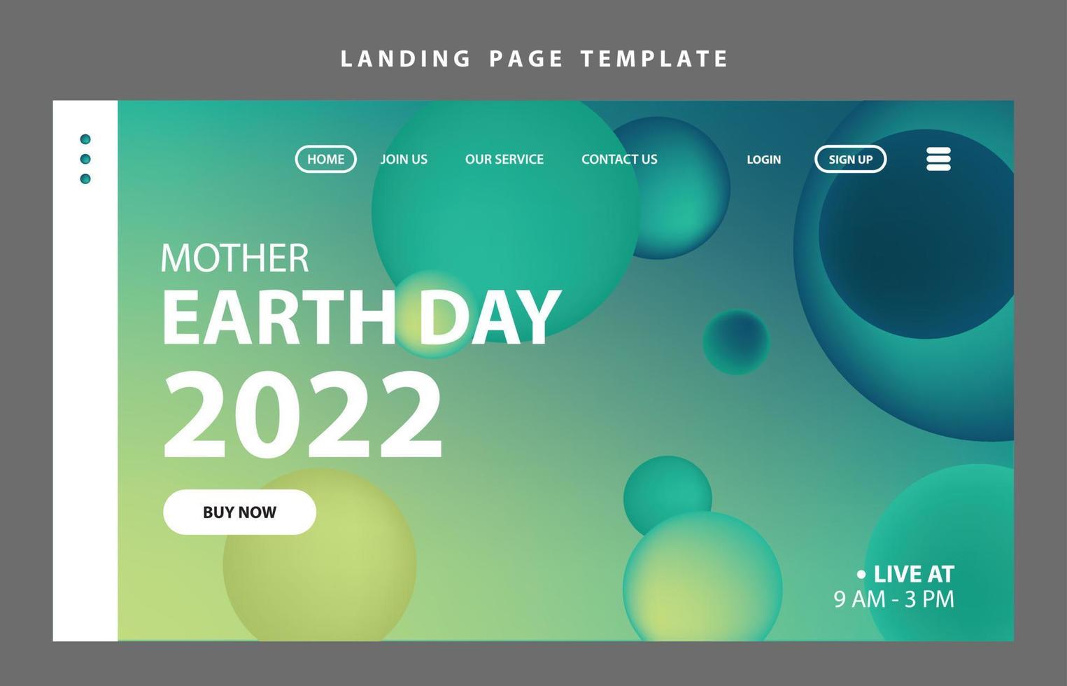 modello di pagina di destinazione presentazione del sito web marketing digitale design piatto evento di avvio giornata della terra vettore