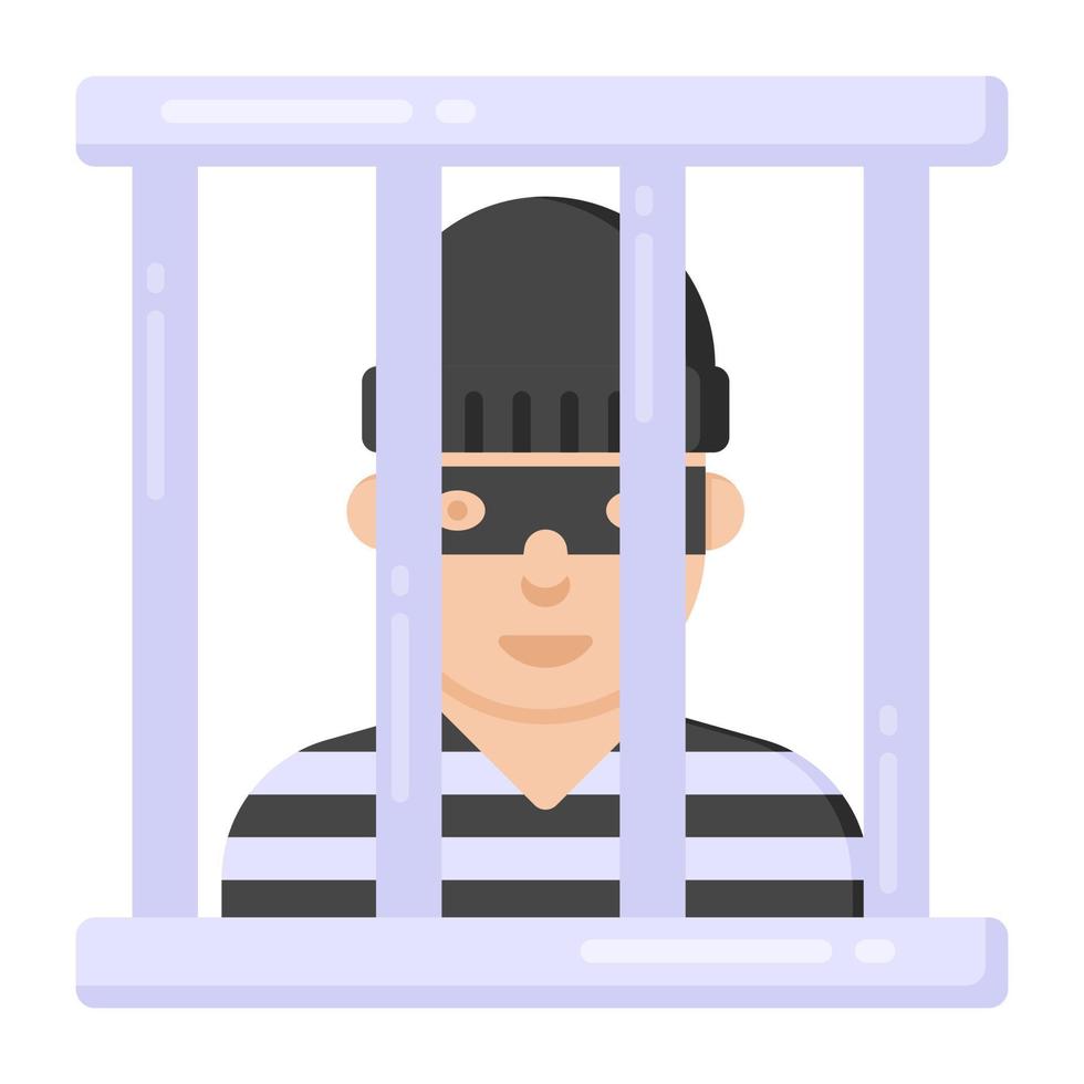 prigione criminale, design piatto della prigione vettore