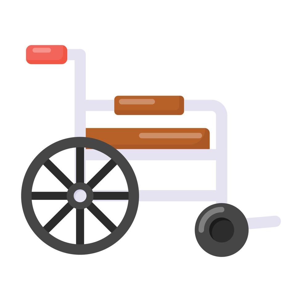 icona vettore sedia a rotelle in design piatto