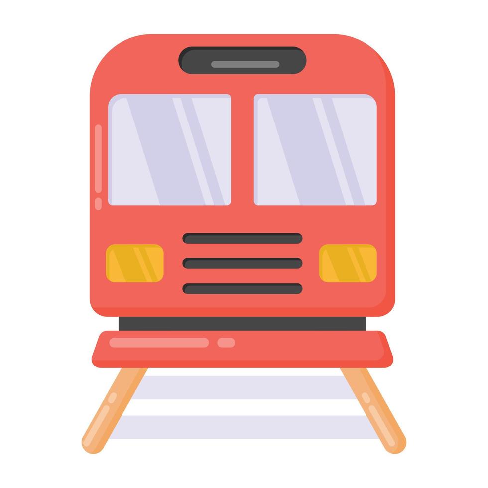 treno sull'icona del binario ferroviario, vettore modificabile piatto