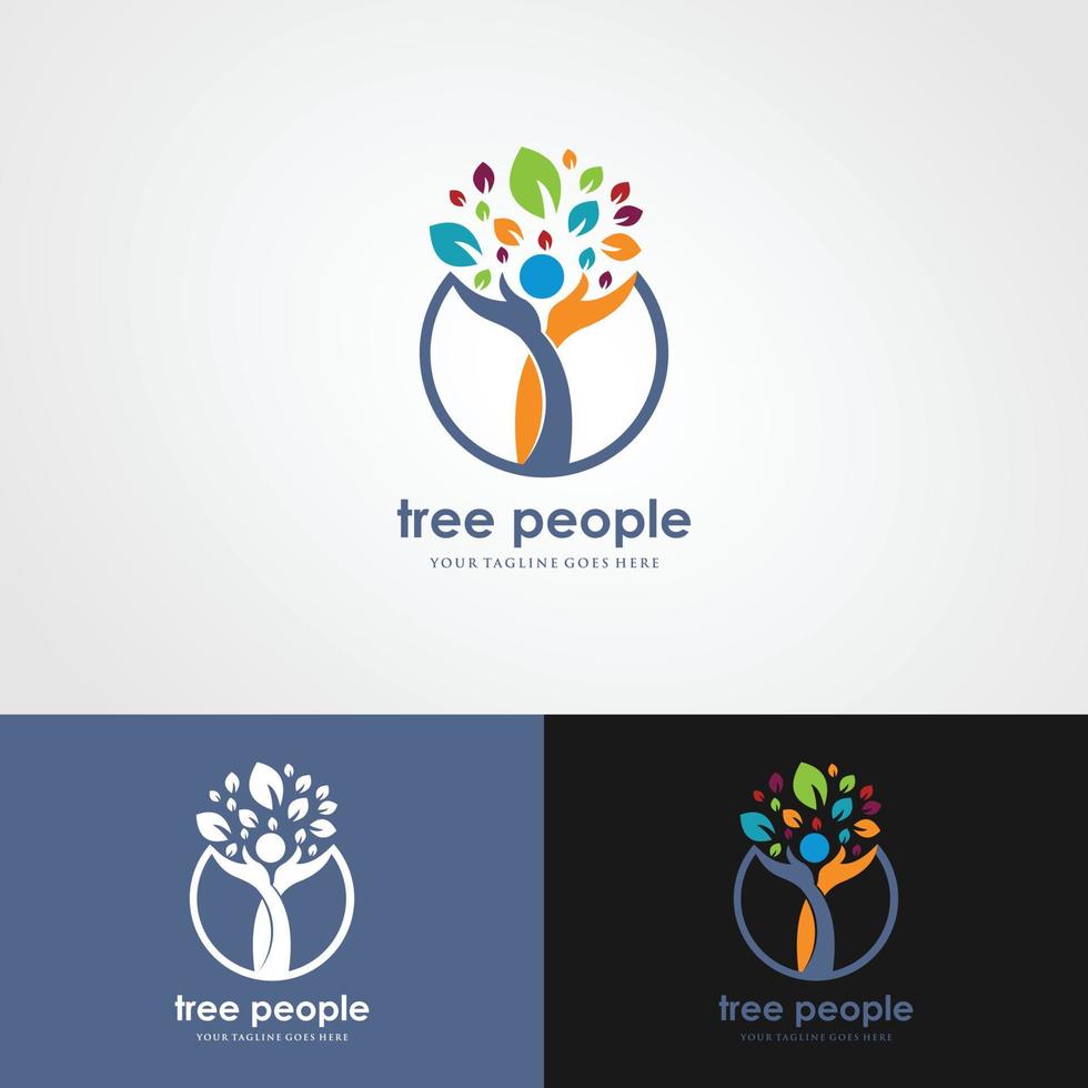 modello di progettazione di logo di concetto creativo uomo albero vettore