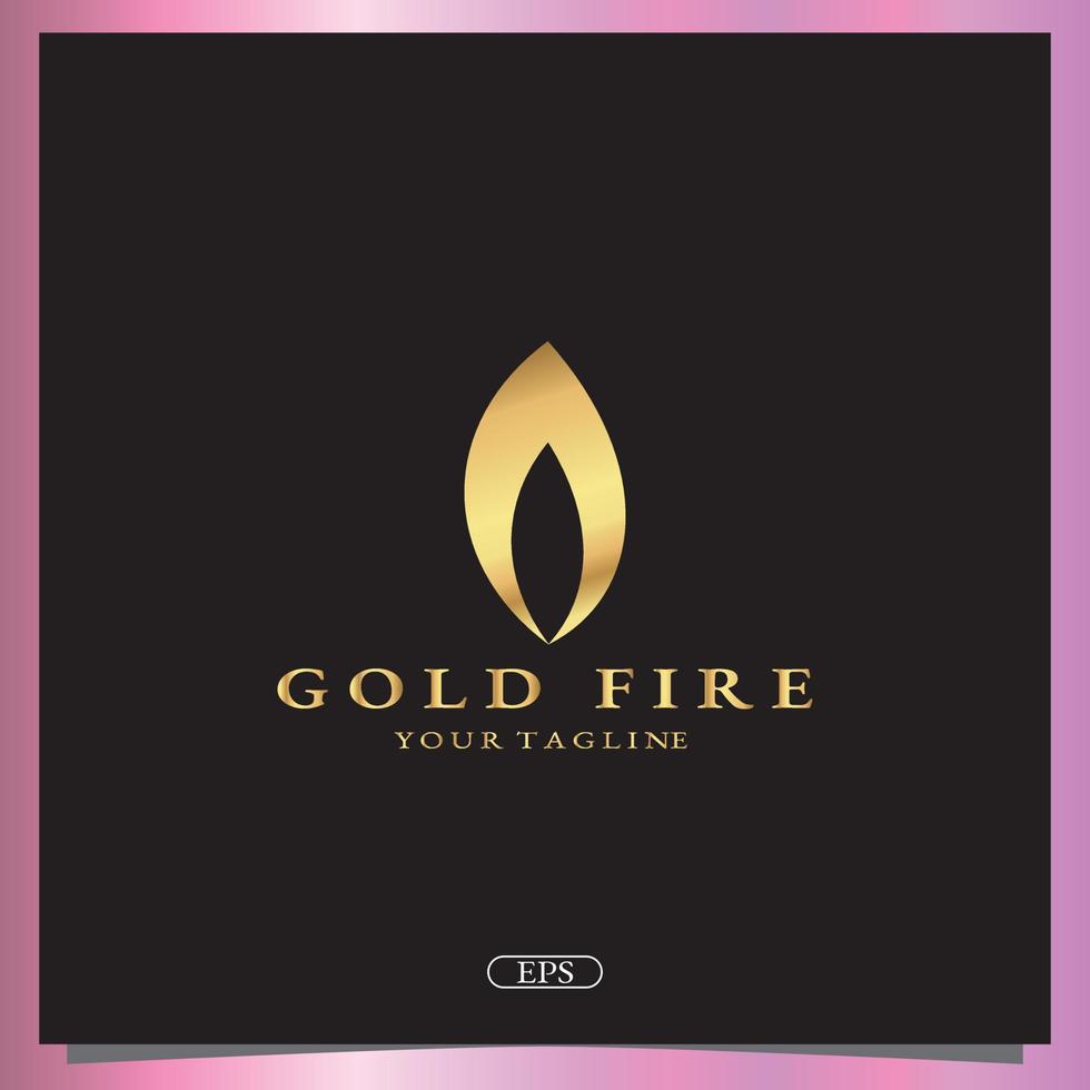 logo oro fuoco premium elegante modello vettoriale eps 10