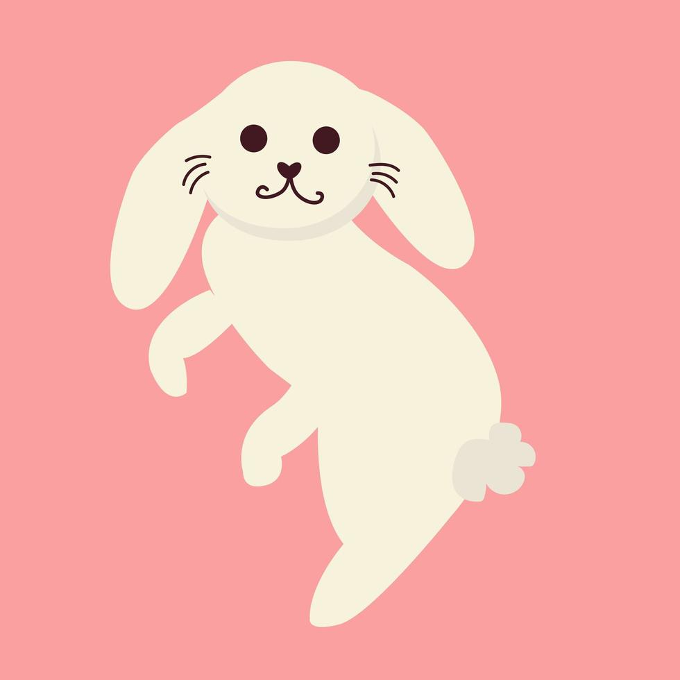 illustrazione di vettore animale del fumetto disegnato a mano del coniglio sveglio del coniglietto