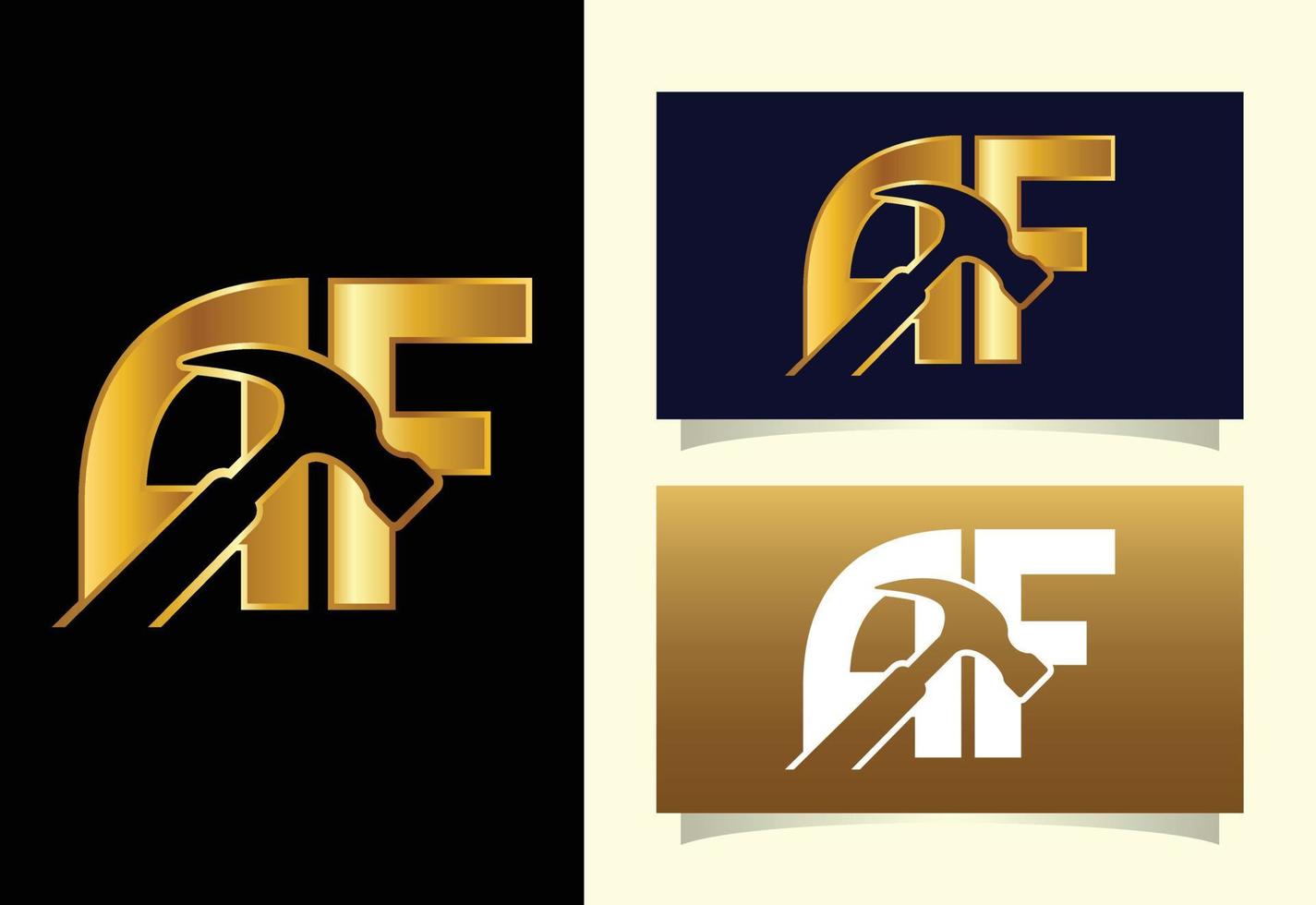 modello di progettazione del logo della lettera iniziale af. simbolo grafico dell'alfabeto per l'identità aziendale vettore