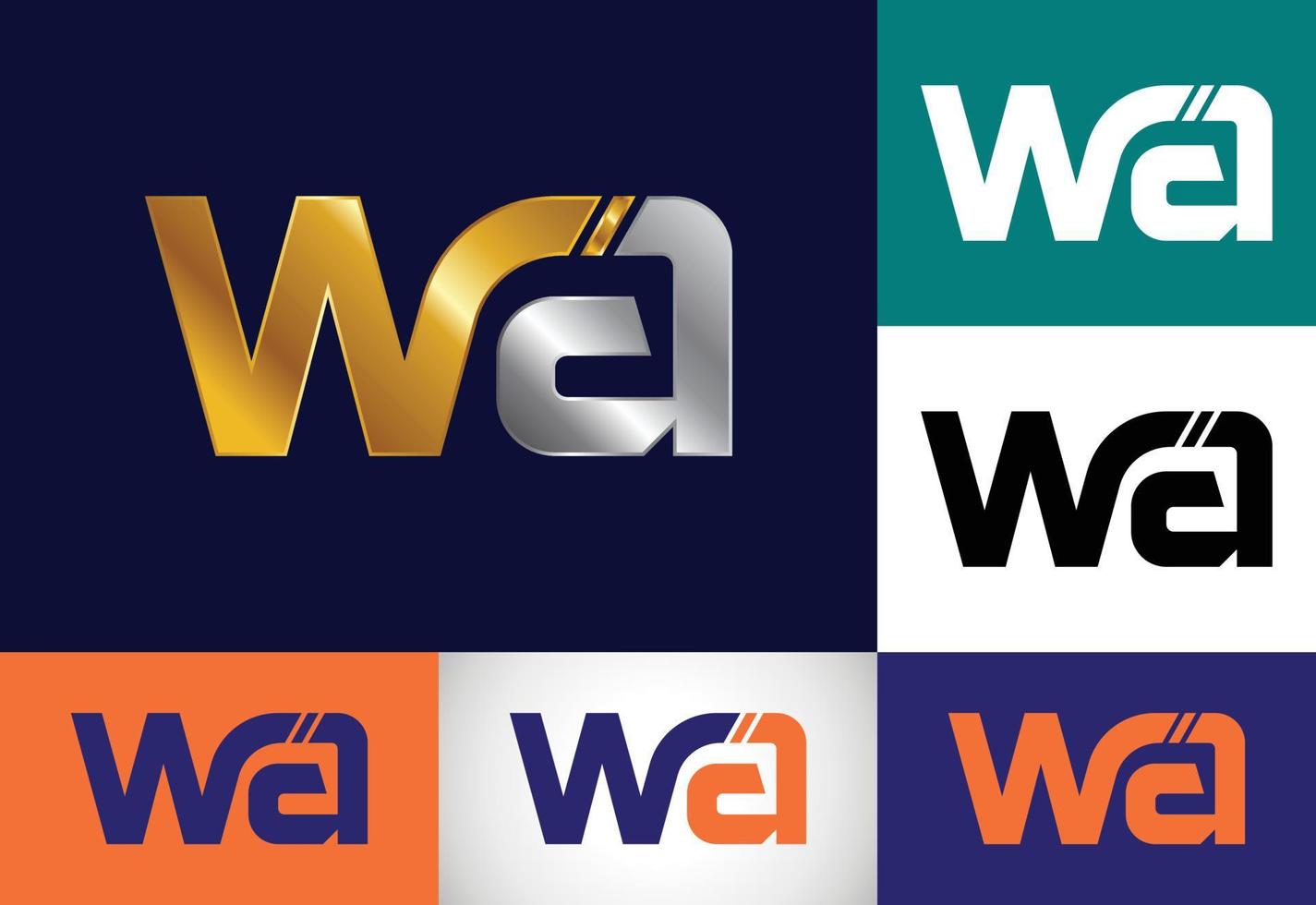 lettera monogramma iniziale wa logo design template vettoriale. wa lettera logo design vettore