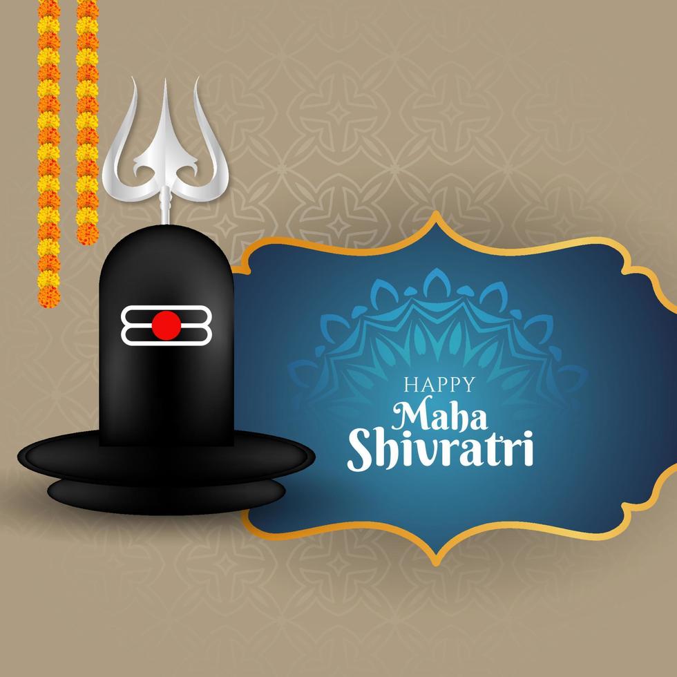 felice maha shivratri festival lord shiva culto sfondo vettore
