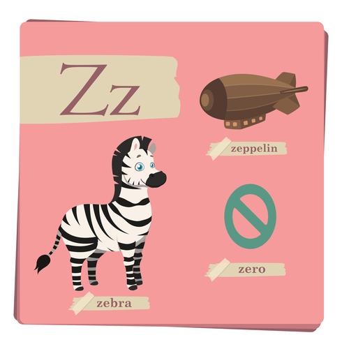 Alfabeto colorato per bambini - Lettera Z vettore