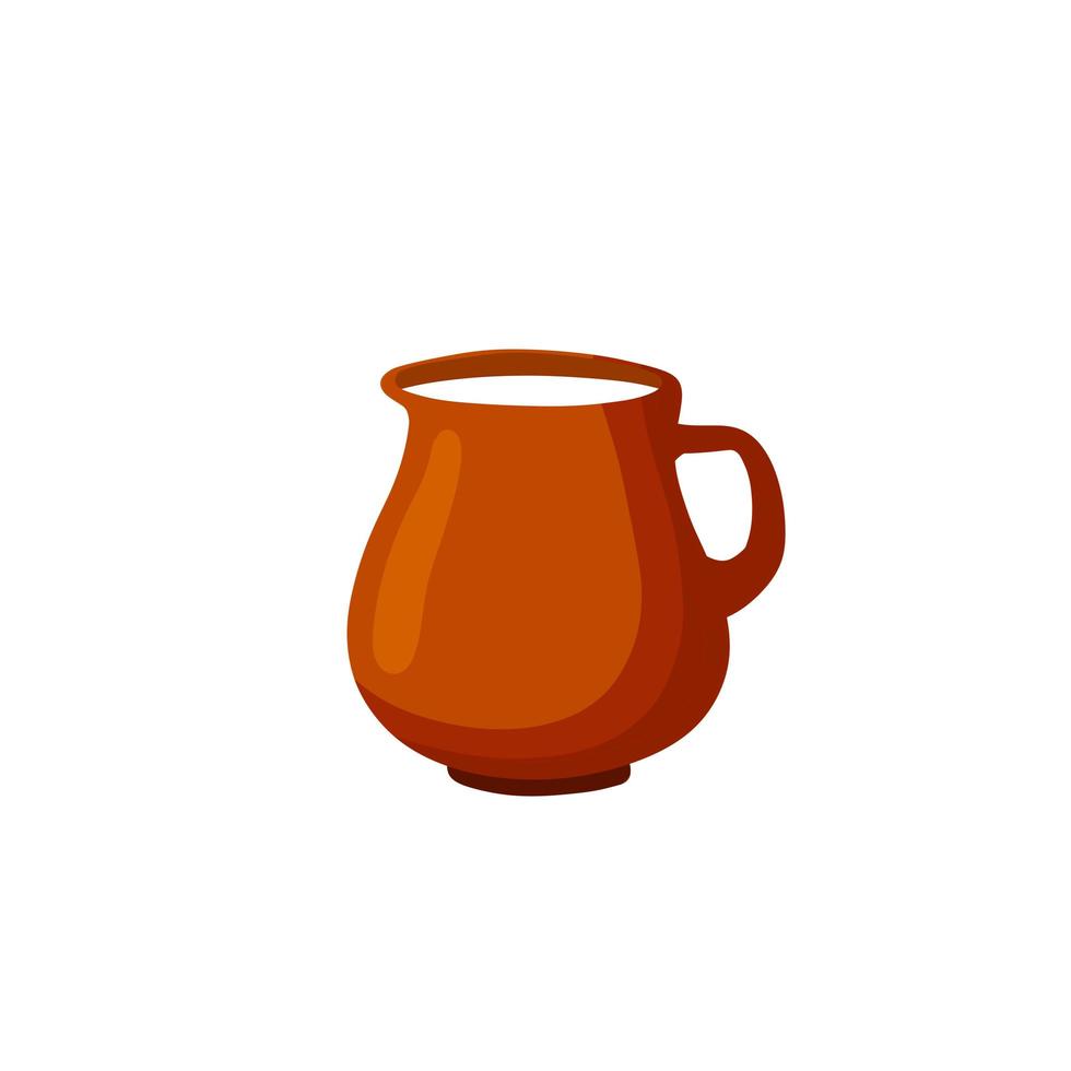 vaso di terracotta. brocca di latte di terracotta vettore