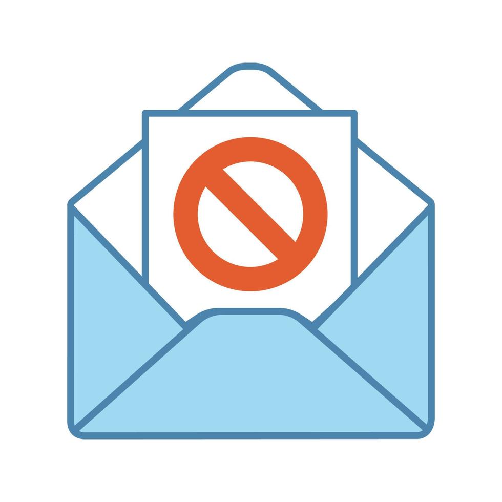 icona a colori di notifica e-mail di azione di protesta. mailing mirato di movimenti sociali o politici. invio di una lettera con i dettagli dell'evento di protesta. lettera di rimostranza. illustrazione vettoriale isolata