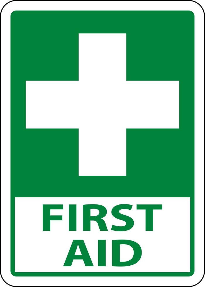 segno di etichetta di pronto soccorso su sfondo bianco vettore