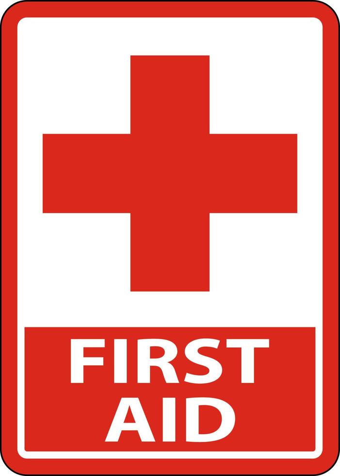 segno di etichetta di pronto soccorso su sfondo bianco vettore