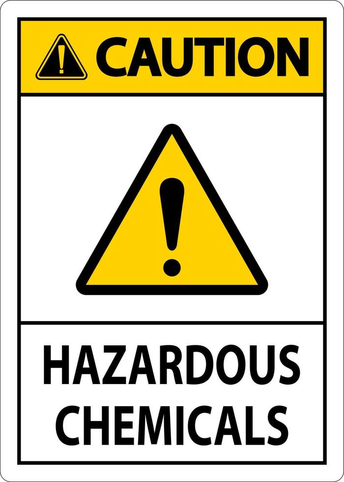 attenzione sostanze chimiche pericolose segno su sfondo bianco vettore