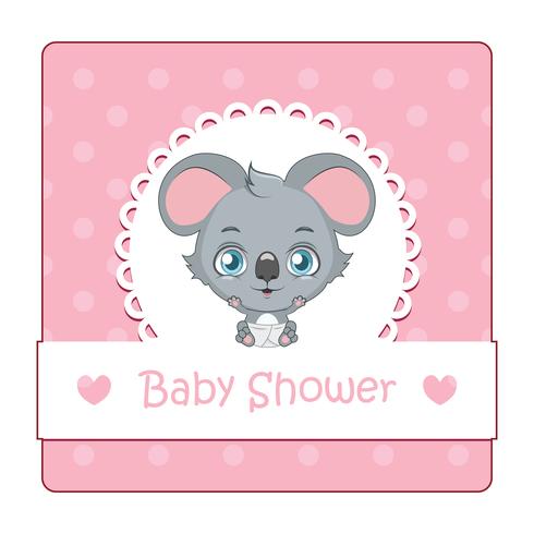 Segno carino per baby shower con koala vettore
