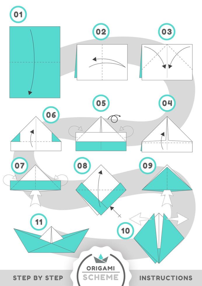 barca nave schema tutorial modello in movimento vettore