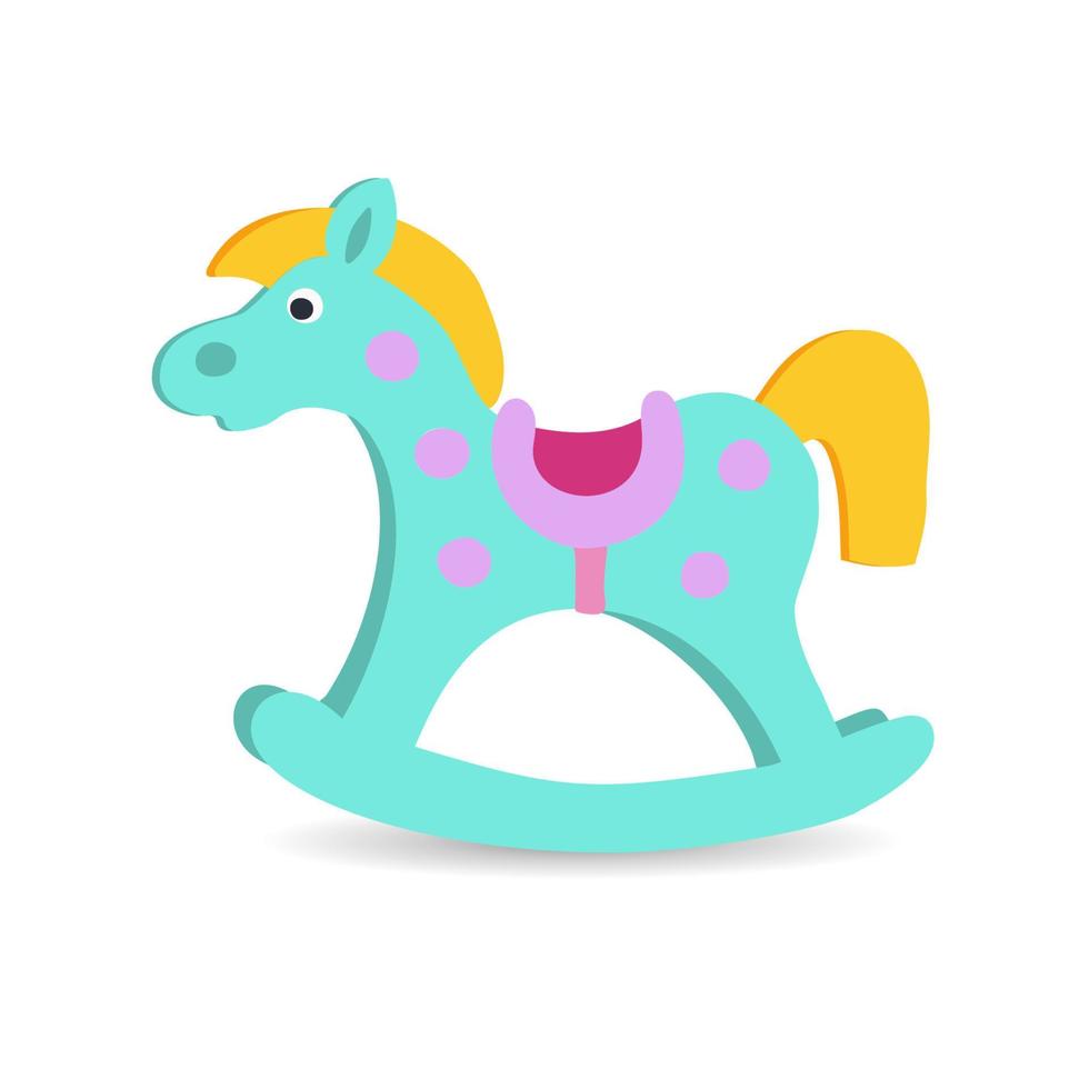icona di vettore del cavallo a dondolo del giocattolo dei bambini isolata su bianco