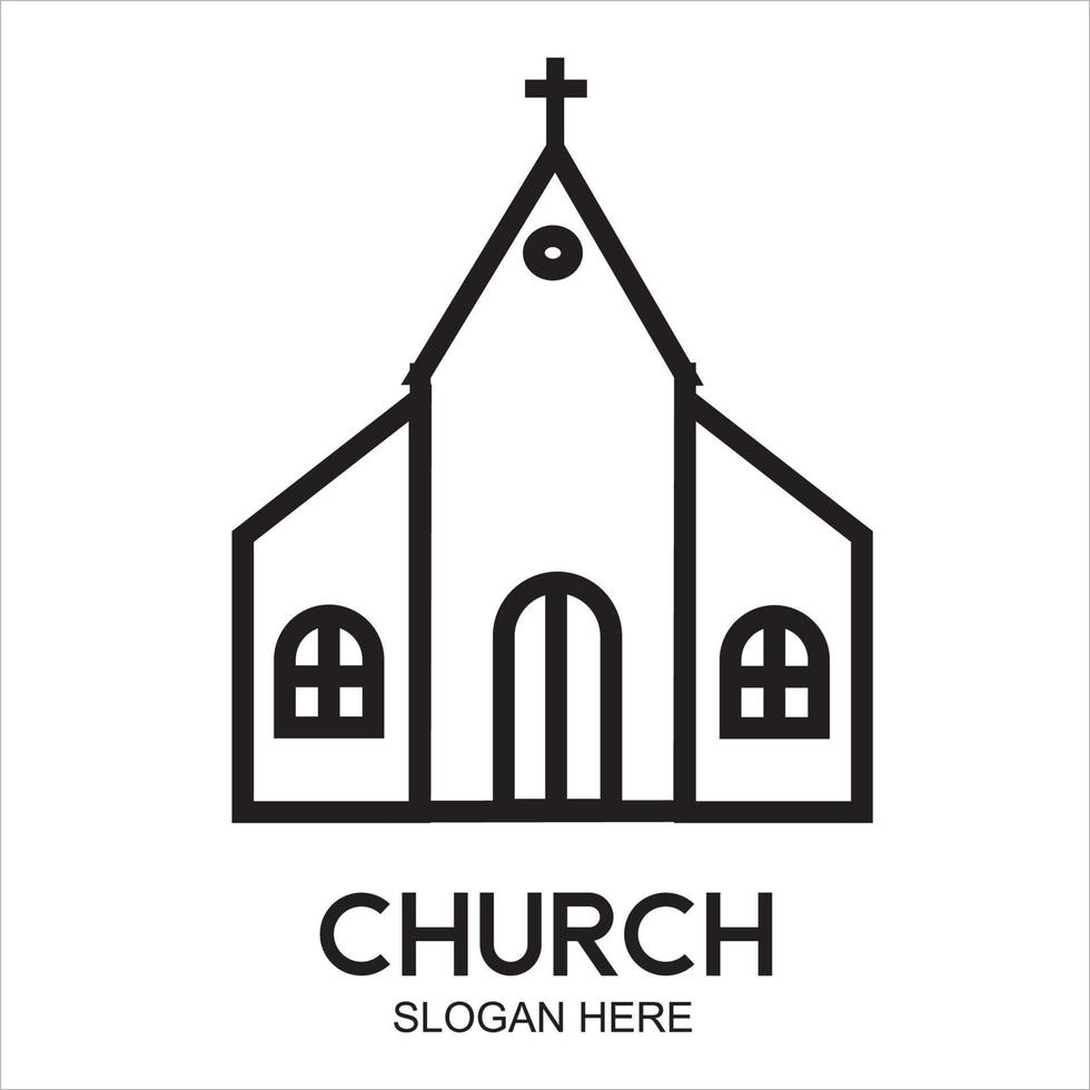 logo della chiesa, logo della chiesa semplice e piatto vettore