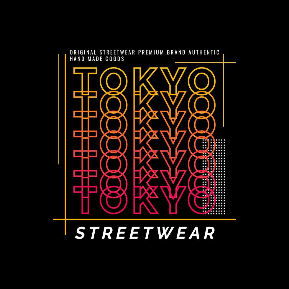 design di scrittura streetwear tokyo, adatto per la serigrafia di magliette, vestiti, giacche e altro vettore