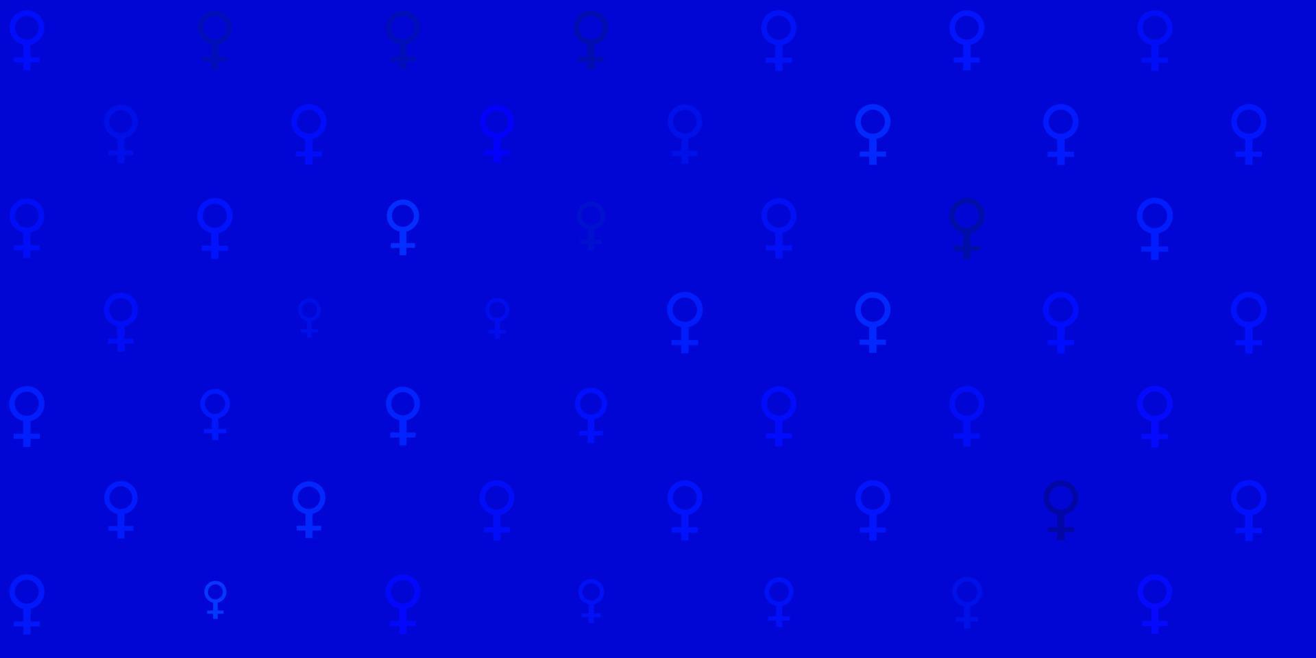 struttura di vettore blu chiaro con simboli di diritti delle donne.
