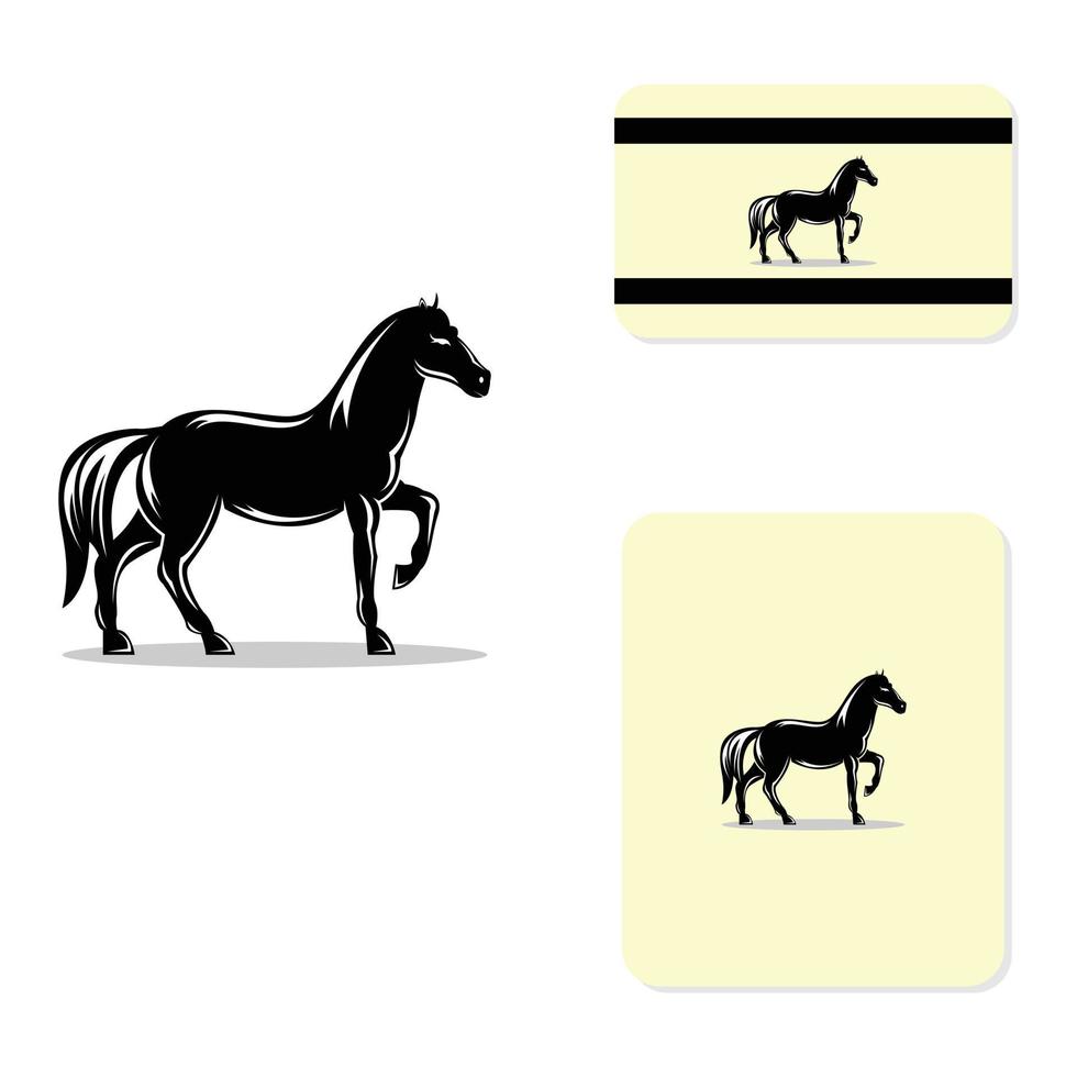logo della sagoma del cavallo nero vettore
