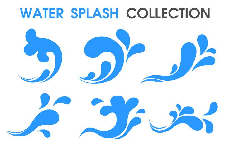 Icona di spruzzi d&#39;acqua Simboli semplici e piatti. vettore