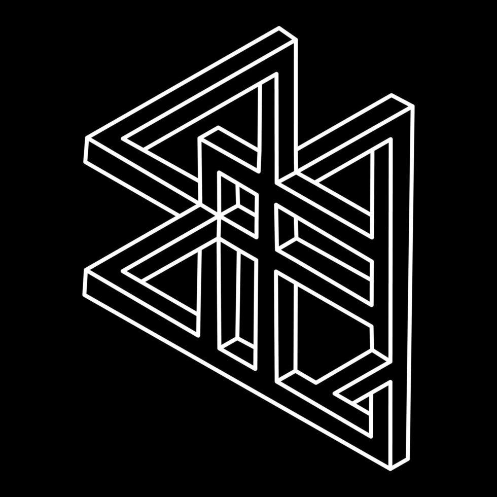 design del logo di forme impossibili, oggetto di illusione ottica. figure dell'opera d'arte. geometria sacra. vettore