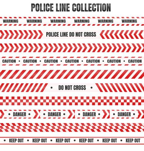Nastro rosso e bianco della polizia Per avvertire di aree pericolose vettore