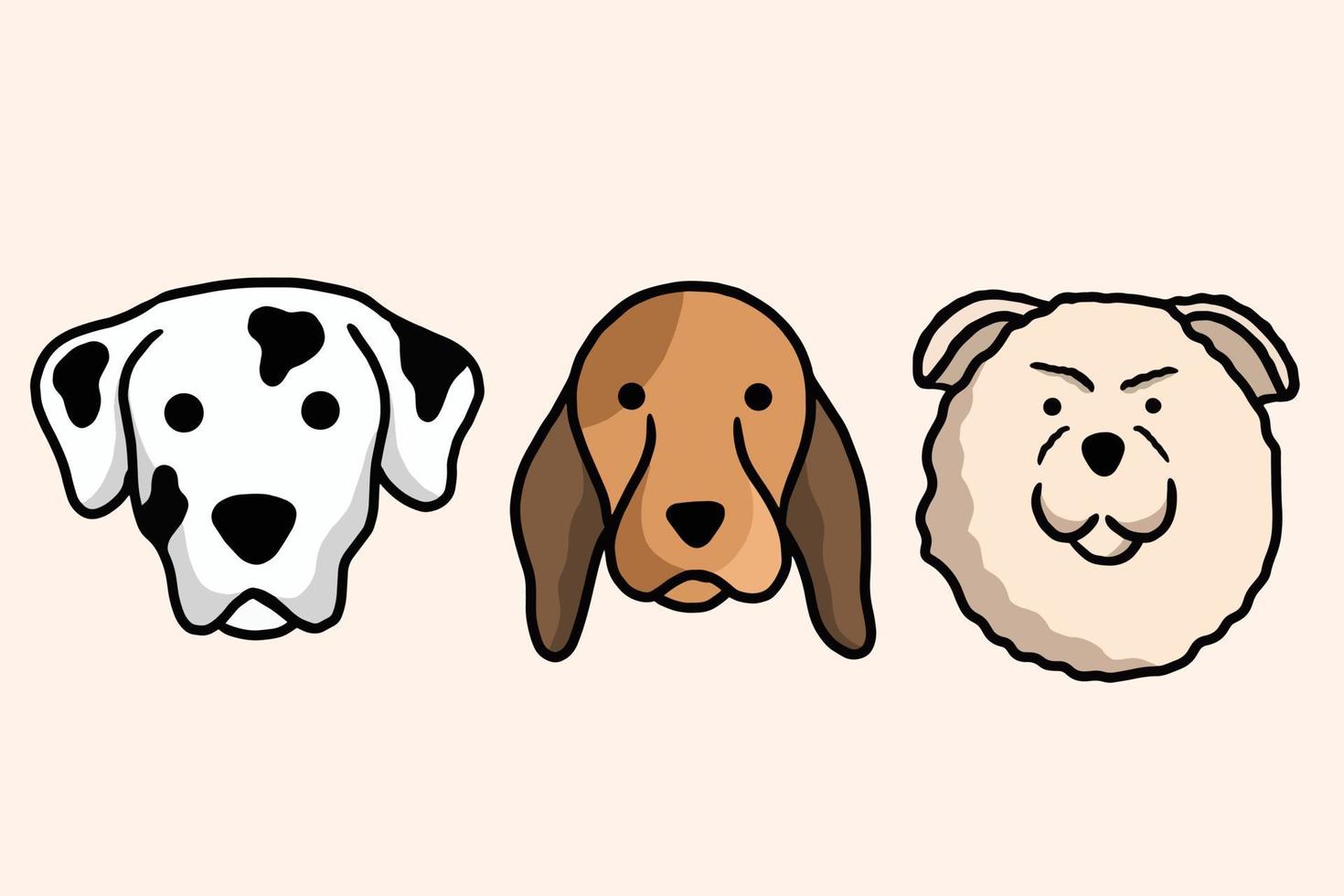 impostare l'illustrazione del fumetto dell'animale domestico del cane dei cuccioli svegli del cucciolo vettore