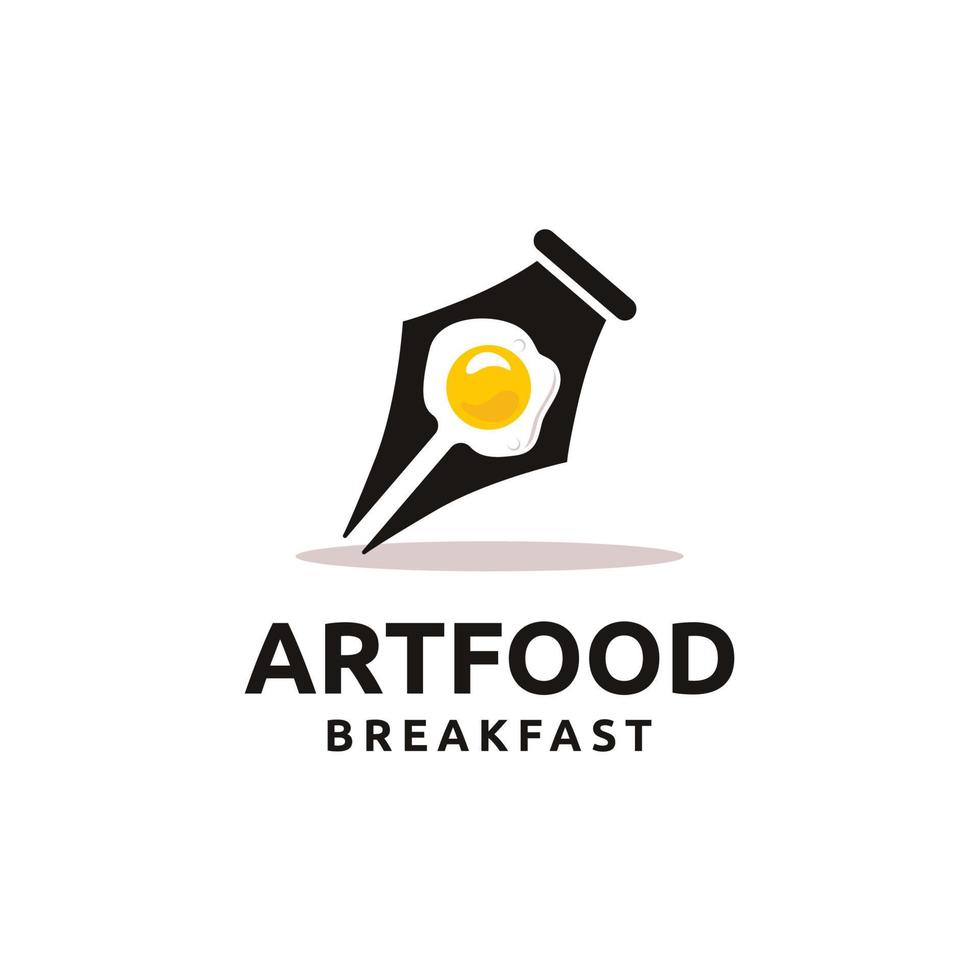 design del logo dell'uovo di penna vettore