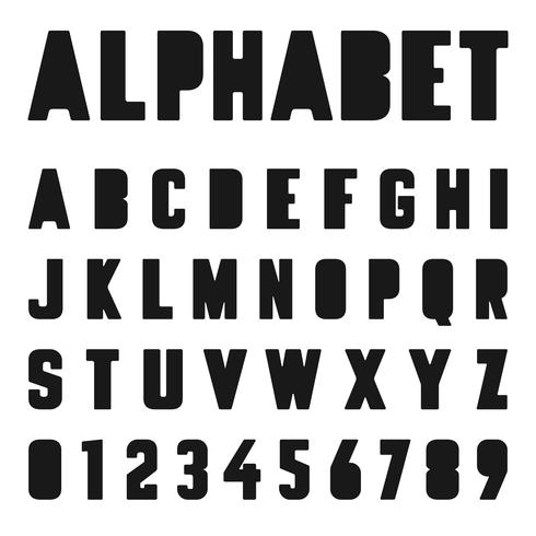 Modello di carattere alfabeto vettore
