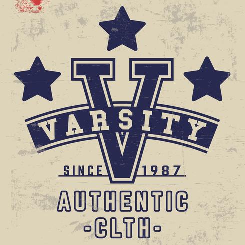 Timbro varsity d&#39;epoca vettore