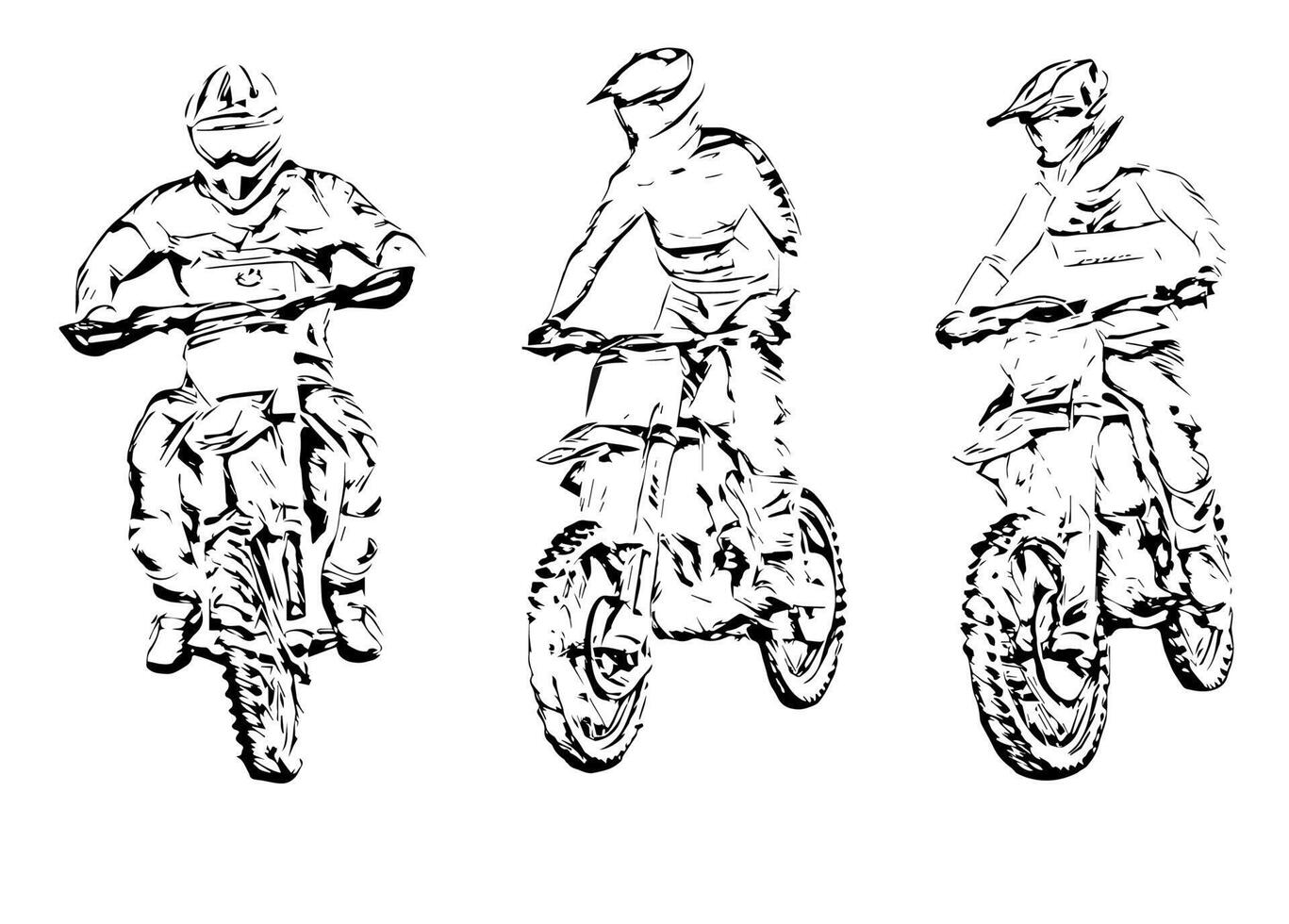motocross salto silhouette vettore isolato su sfondo bianco.