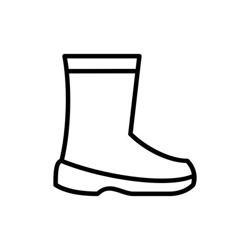 Icona di contorno di scarpe di sicurezza del lavoro vettore