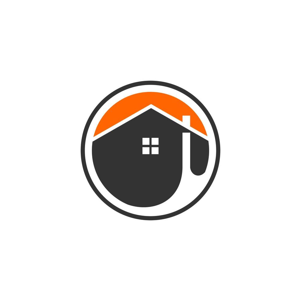 semplice cerchio adesivo immobiliare casa icona logo design idea vettore