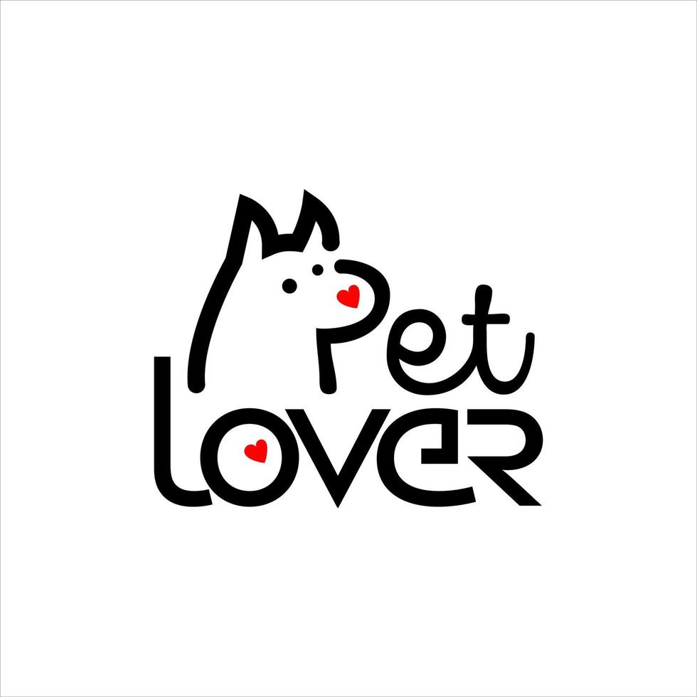 logo veterinario divertente idea tipografica nera per il design dell'iscrizione dell'amante del cane da compagnia vettore