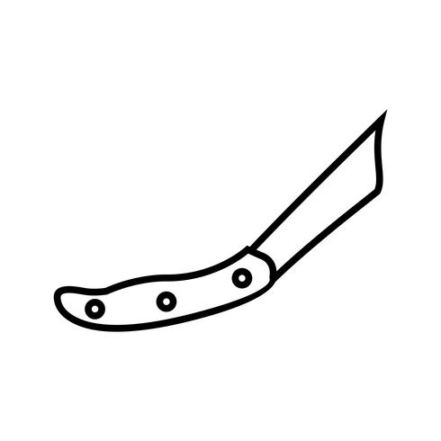 Icona di coltello da tasca linea nera vettore