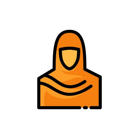 Profilo di riempimento delle icone delle donne musulmane. Kareem Ramadan vettore