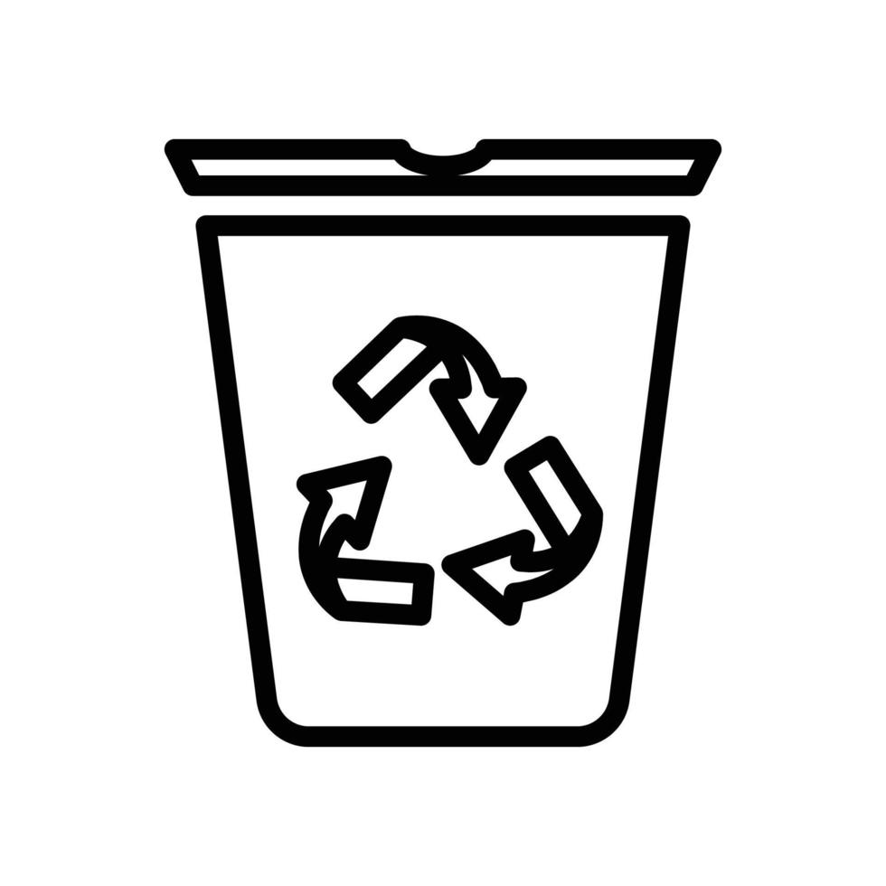 icona del bidone della spazzatura. stile icona linea. adatto per icona di pulizia. design semplice modificabile. vettore del modello di progettazione