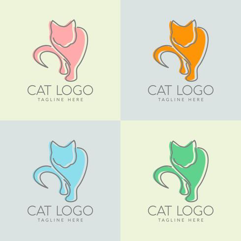 design semplice logo gatto vettore