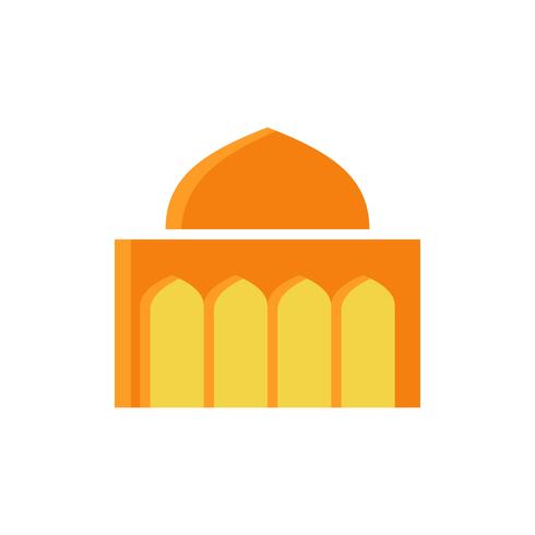 icona piana della moschea. Kareem Ramadan vettore