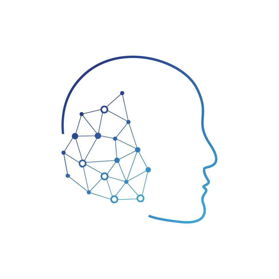 logo dei dati della mente della tecnologia del cervello vettore