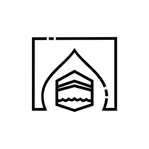 kaaba outline icon design vettore