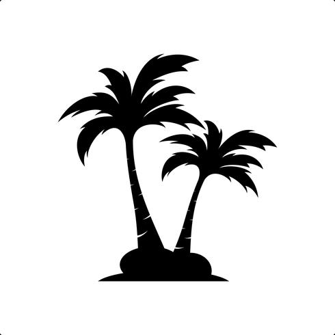 icona del logo albero di palma da cocco vettore