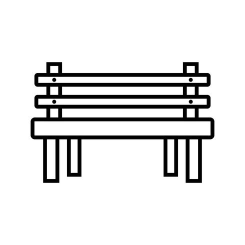 Icona di linea nera in legno panchina vettore