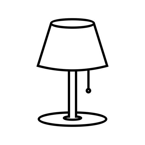 Icona della linea nera della lampada vettore