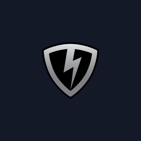 Thunderbolt Shield Logo modelli di design concept vettore