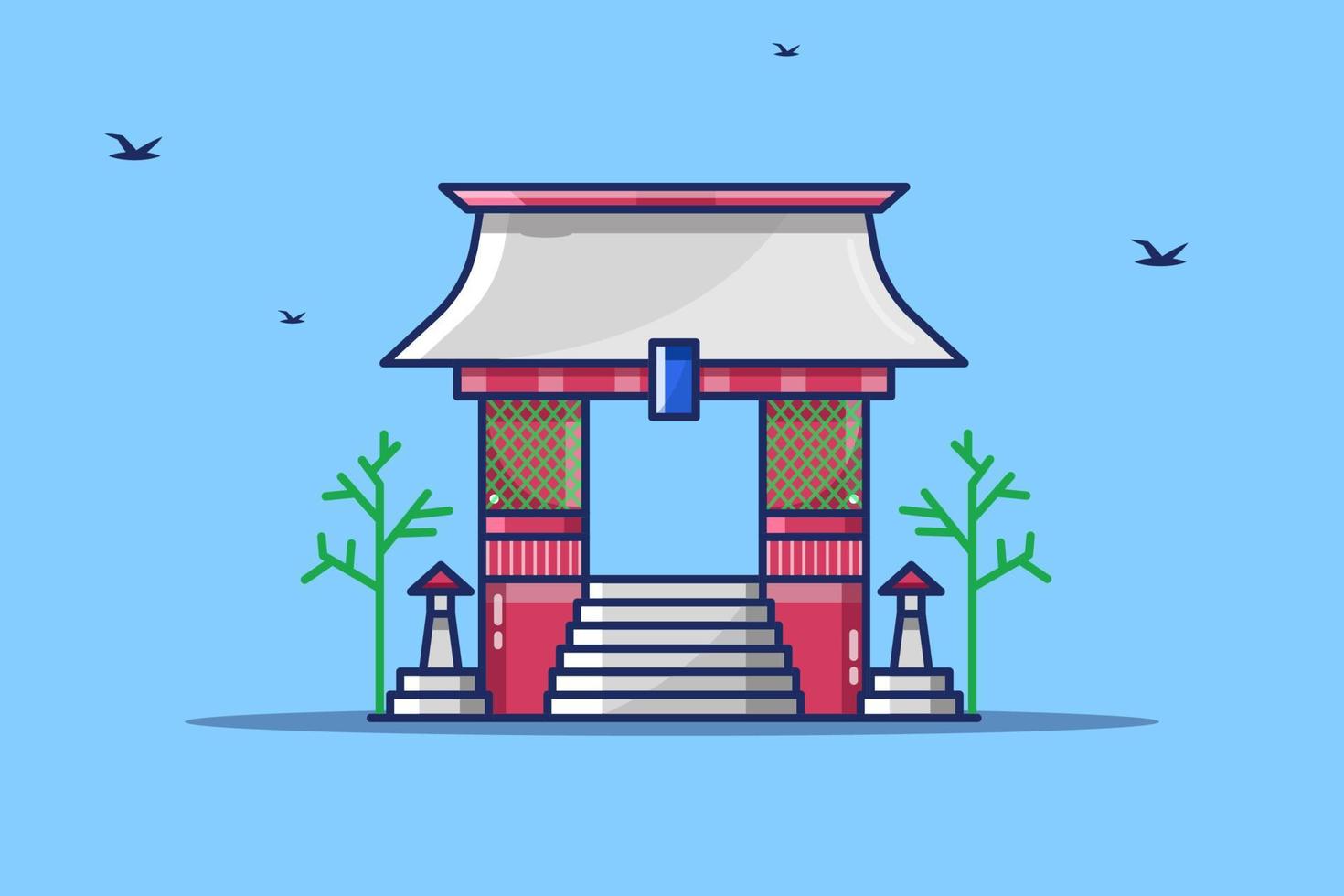 illustrazione vettoriale del tempio di kiyomizu