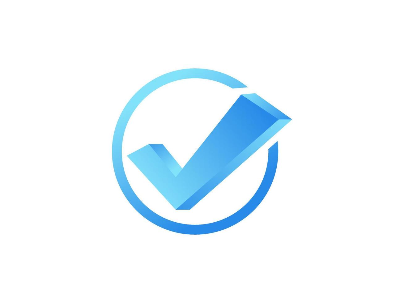 icona moderna approvata. segno di spunta freccia bianca con etichetta adesiva stella scintillante a forma di cerchio blu isolata su sfondo bianco. elementi di design di icone vettoriali piatte per modelli web.