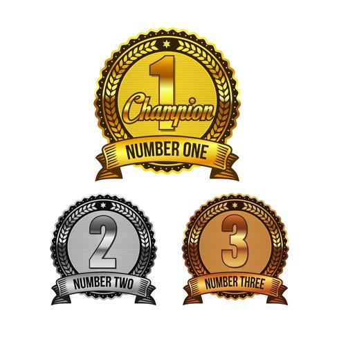 Set di distintivi di premi di classificazione di vettore