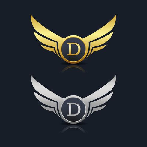 Emblema della lettera D Logo vettore