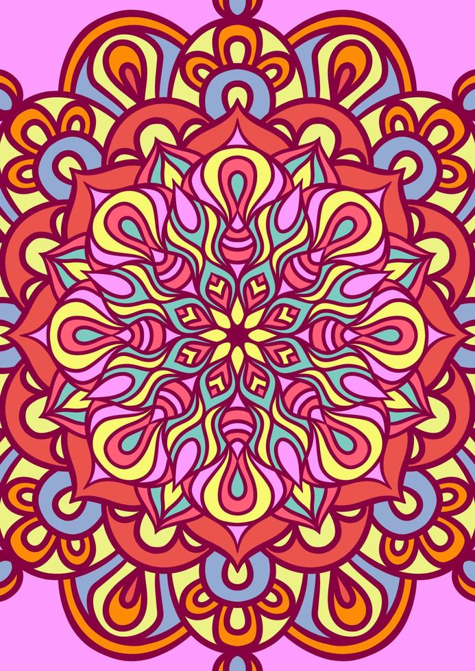 mandala etnico ornamento rotondo con colorato vettore